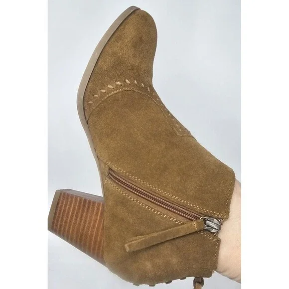 Minnetonka Melissa Bootie Womens 9.5 Dusty Brown Suede Side Zip Ankle 81033 - Picture 6 of 16